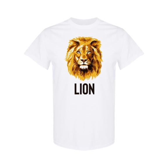 Lion Head Graphic  T-Shirt Men -Image by Shutterstock, Male Medium