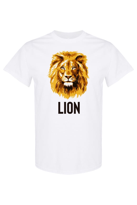 Lion Head Graphic  T-Shirt Men -Image by Shutterstock, Male Medium