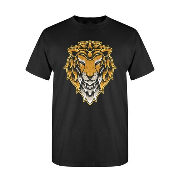 Lion Head Graphic T-Shirt Men -Image by Shutterstock, Male Medium