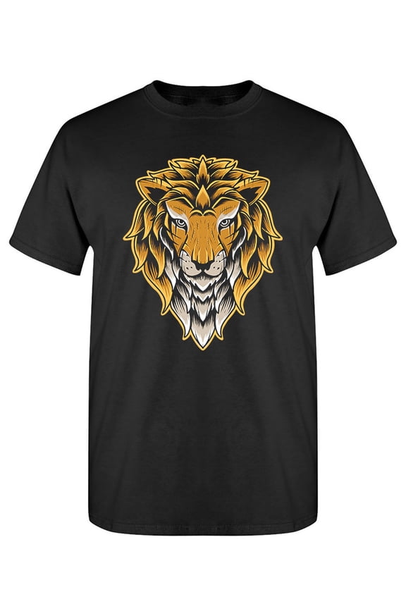 Lion Head Graphic T-Shirt Men -Image by Shutterstock, Male Medium