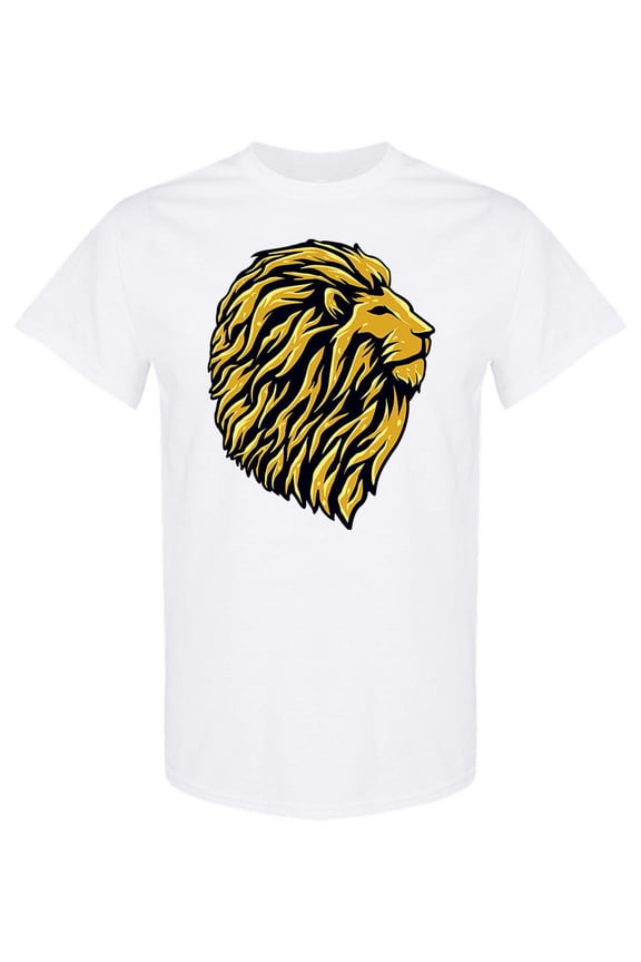 Lion Head Graphic T-Shirt Men -Image by Shutterstock, Male Small