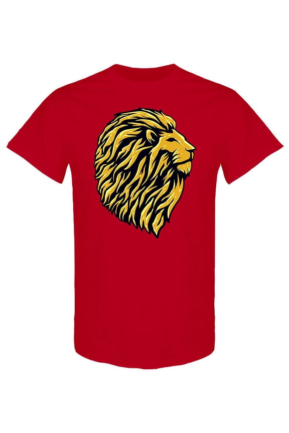 Lion Head Graphic T-Shirt Men -Image by Shutterstock, Male XX-Large