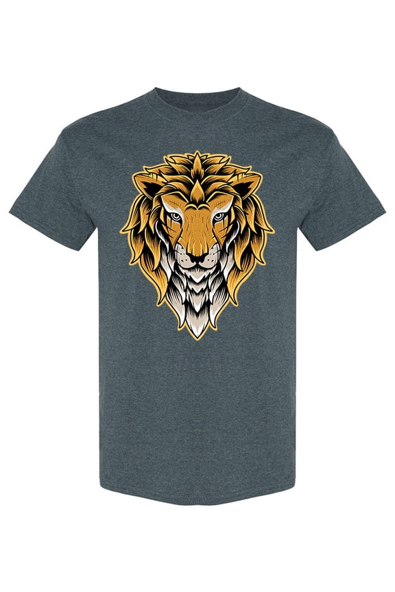 Lion Head Graphic T-Shirt Men -Image by Shutterstock, Male x-Large