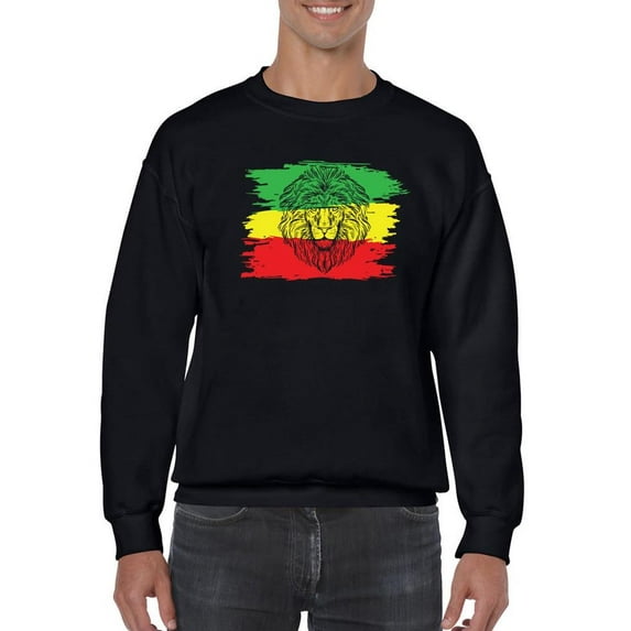 Lion Head In Colors Sweatshirt Men -SPIdeals Designs, Male x-Large