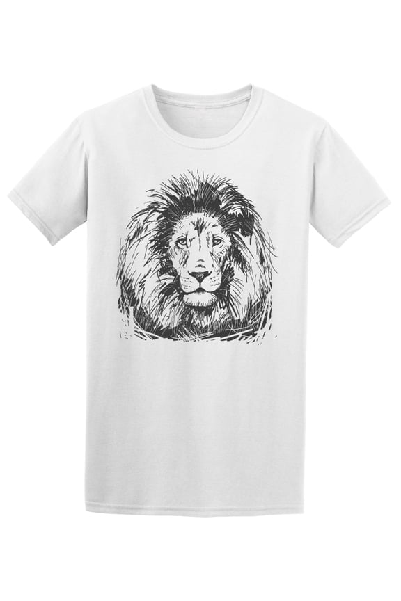 Lion Head In Ink Style Tee Men's -Image by Shutterstock