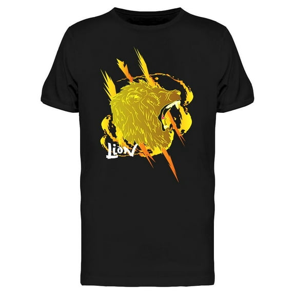Lion Head Japanese Graphic T-Shirt Men -Image by Shutterstock, Male x-Large