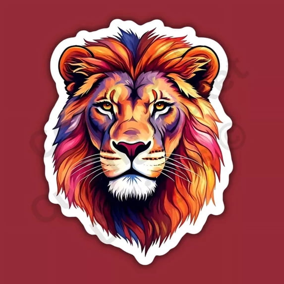 Lion Head Majestic King Jungle Sticker Phone Decal Water Bottle ...