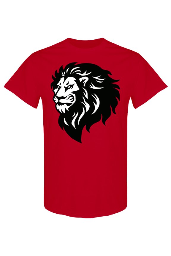 Lion Head Mascot Graphic T-Shirt Men -Image by Shutterstock, Male Large