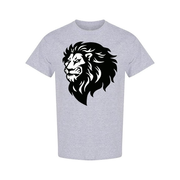 Lion Head Mascot Graphic T-Shirt Men -Image by Shutterstock, Male Medium