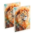 thumbnail image 1 of Lion Head Painting Ring Binder Notebook Journey Note Diary College Ruled Spiral Notebook Study Loose Leaf Paper A5 60 Pages, 1 of 8