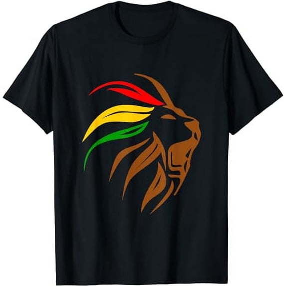 Lion Head Rasta Black History Month BLM Melanin Zoo Animal T-Shirt