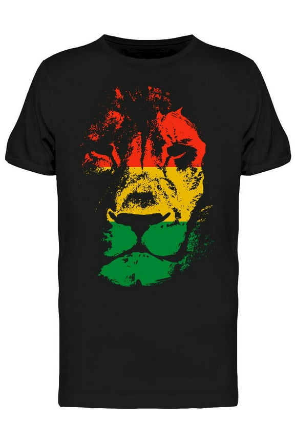 Lion Head Rasta Colors T-Shirt Men -Image by Shutterstock, Male Small