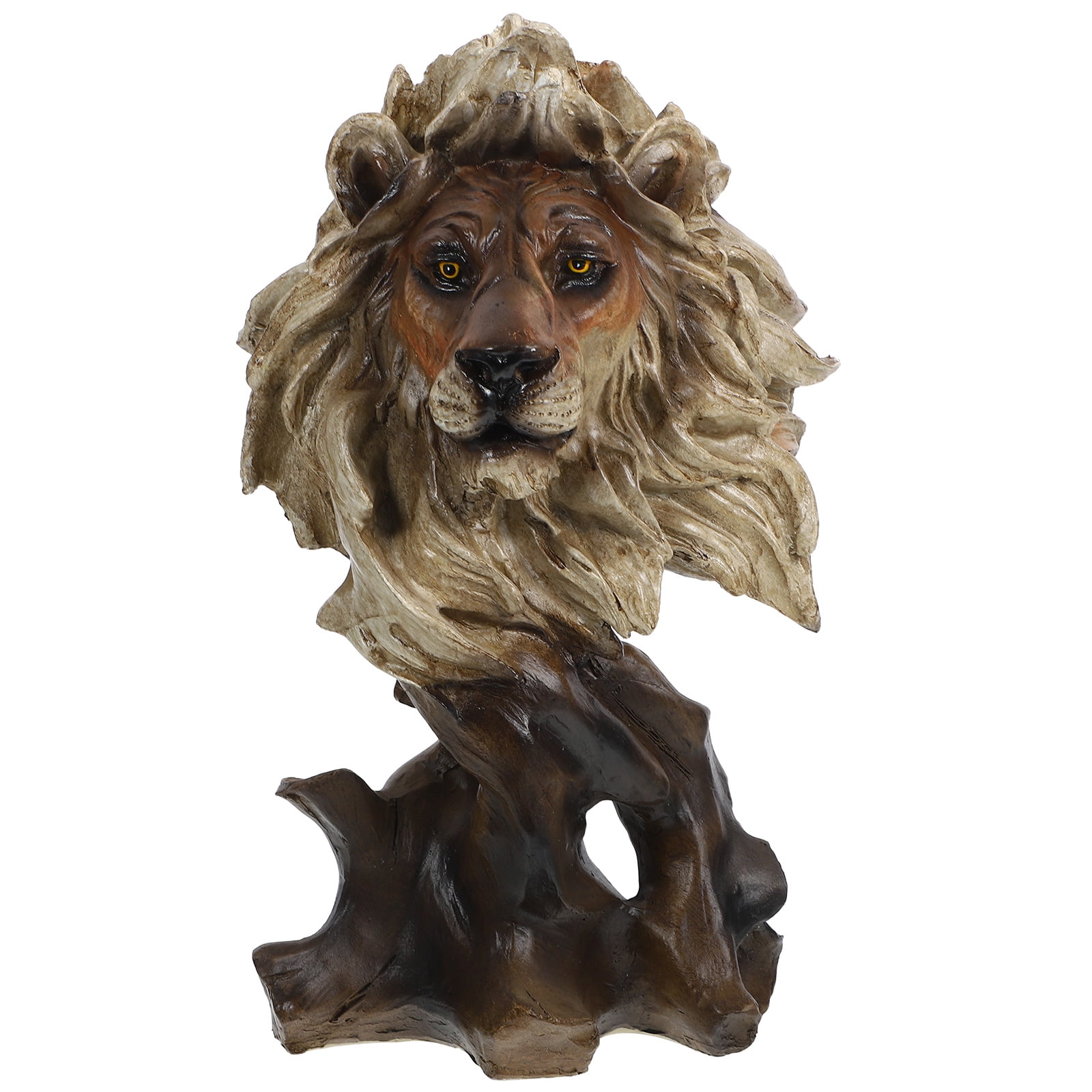 Lion Head Resin Statue Creative Lion Head Figurine Wild Animal Head ...