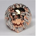 thumbnail image 1 of Lion Head Ring Metal Animal Ring with Alloy Inlaid Gems European Design Statement Jewelry for Men and Women Collection, 1 of 3