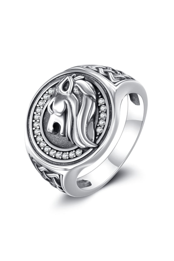 Lion Head Ring S925 Sterling Silver Animal Rings Roaring Lion Jewish Jewelry Gifts for Men Women