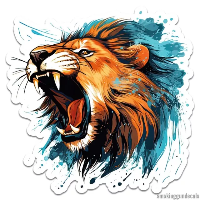 Lion Head Roar Sticker Indoor Outdoor Phone Decal Water Bottle Stickers ...