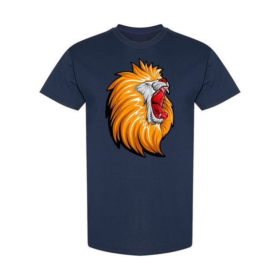 Lion Head Roar  T-Shirt Men -Image by Shutterstock, Male Medium