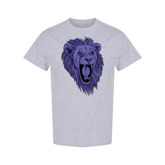 Lion Head Roaring T-Shirt Men -Image by Shutterstock, Male x-Large