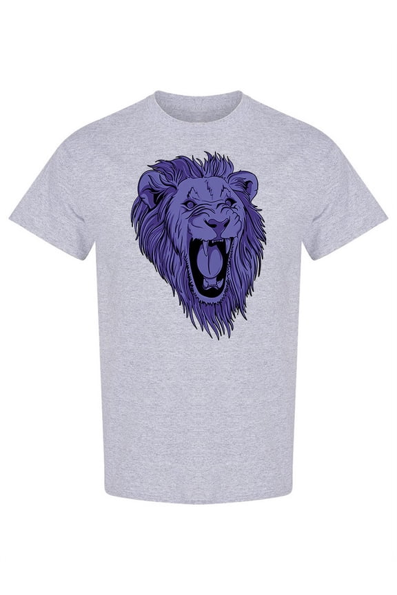Lion Head Roaring T-Shirt Men -Image by Shutterstock, Male x-Large