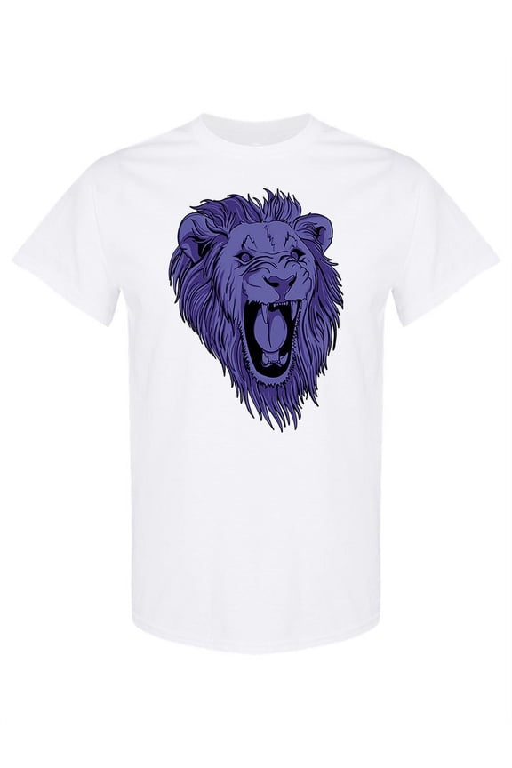 Lion Head Roaring T-Shirt Men -Image by Shutterstock, Male x-Large