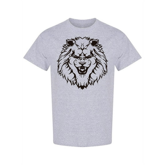 Lion Head Silhouette T-Shirt Men -Image by Shutterstock, Male 3X-Large