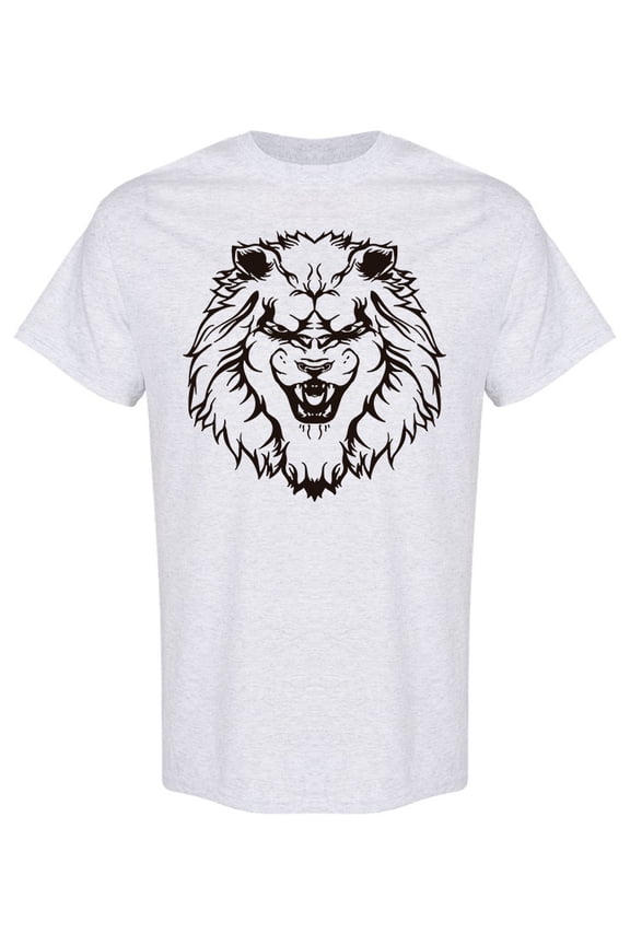 Lion Head Silhouette T-Shirt Men -Image by Shutterstock, Male Medium
