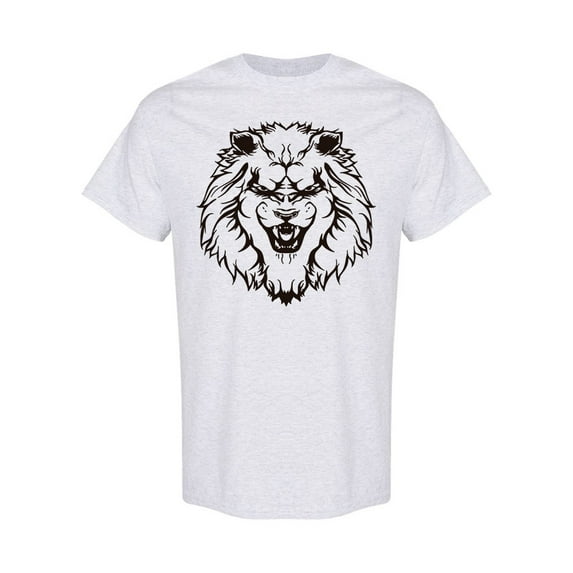 Lion Head Silhouette T-Shirt Men -Image by Shutterstock, Male Medium