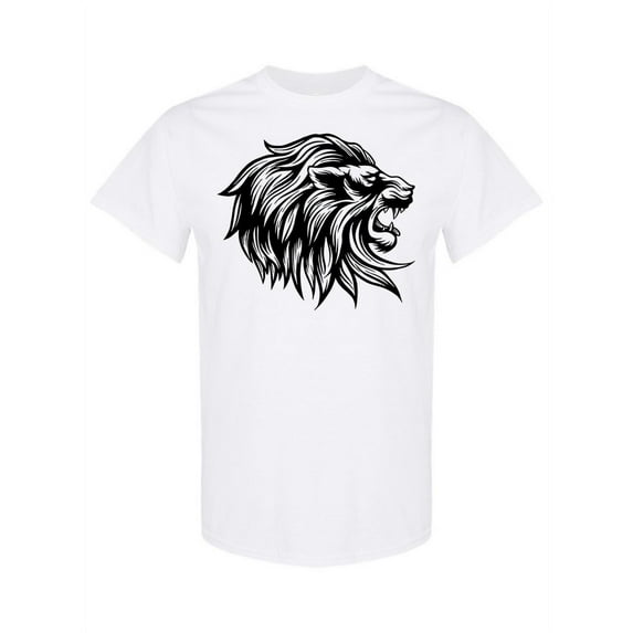Lion Head Sketch Design T-Shirt Men -Image by Shutterstock, Male Medium