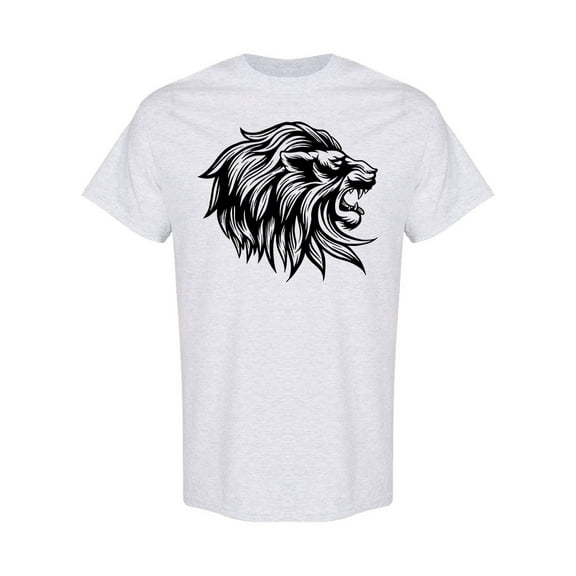 Lion Head Sketch Design T-Shirt Men -Image by Shutterstock, Male Small