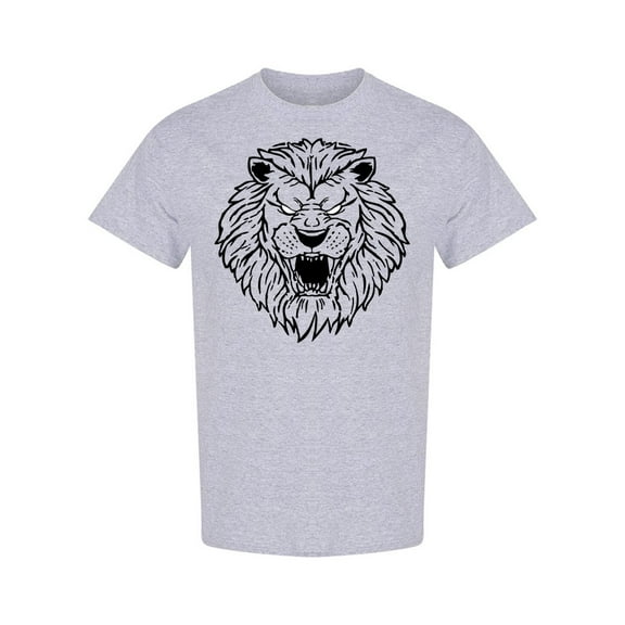Lion Head Sketch Graphic T-Shirt Men -Image by Shutterstock, Male 3X-Large