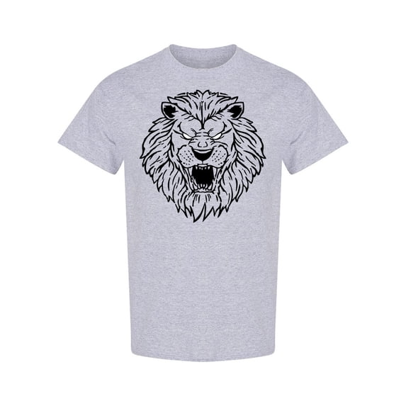 Lion Head Sketch Graphic T-Shirt Men -Image by Shutterstock, Male XX-Large