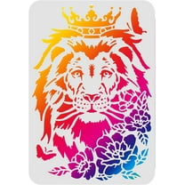 Lion Head Stencil Template 11.7x8.3 inch African Big Cat Wild Animal Reusable Drawing Painting Stencil for Painting on Wood Furniture Walls Crafts DIY Paper and Fabric