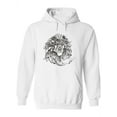 thumbnail image 1 of Lion Head Tribal Style Hoodie Women -Image by Shutterstock, Female x-Large, 1 of 4