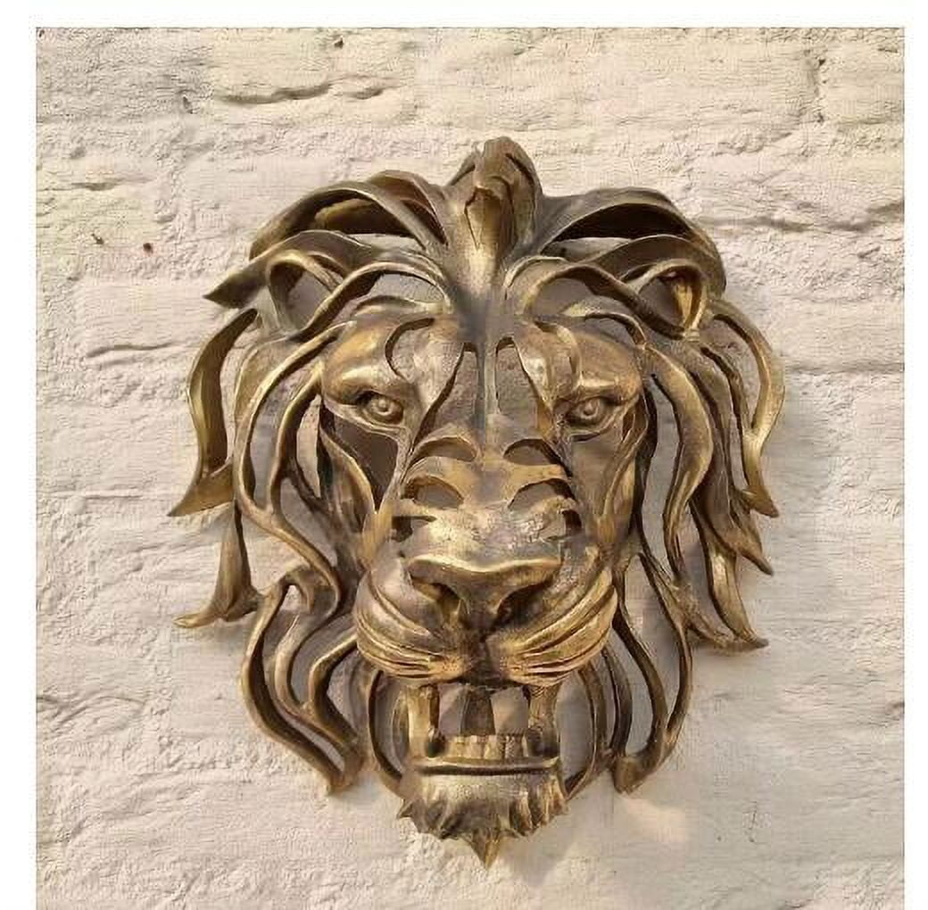 Lion Head Wall Hanging Sculpture Resin Lion Head Wall Decor Animal Head