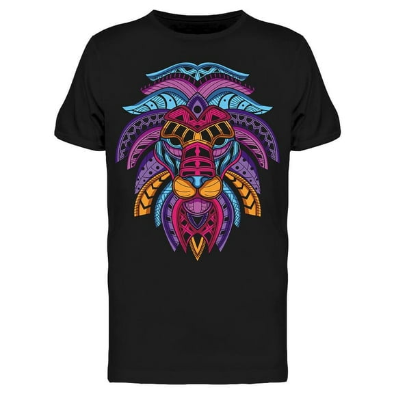 Lion Head With Neon Colors T-Shirt Men -Image by Shutterstock, Male x-Large