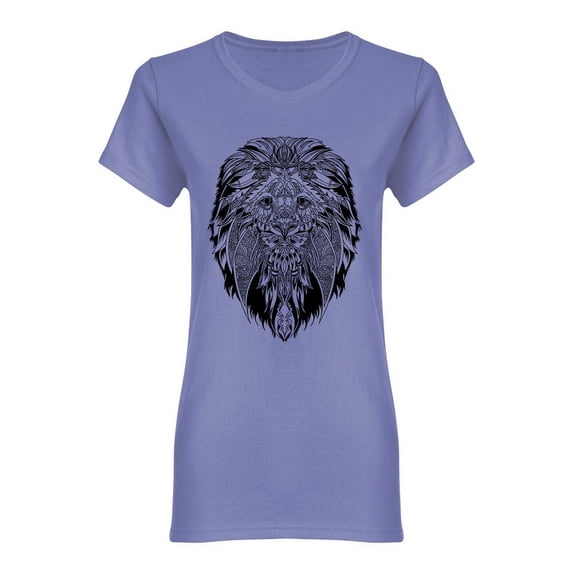 Lion Head With Ornaments Shaped T-Shirt Women -Image by Shutterstock, Female Medium
