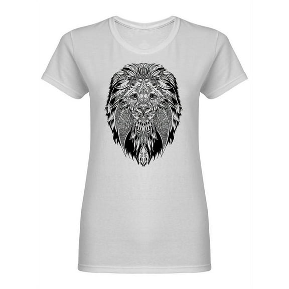 Lion Head With Ornaments Shaped T-Shirt Women -Image by Shutterstock, Female XX-Large