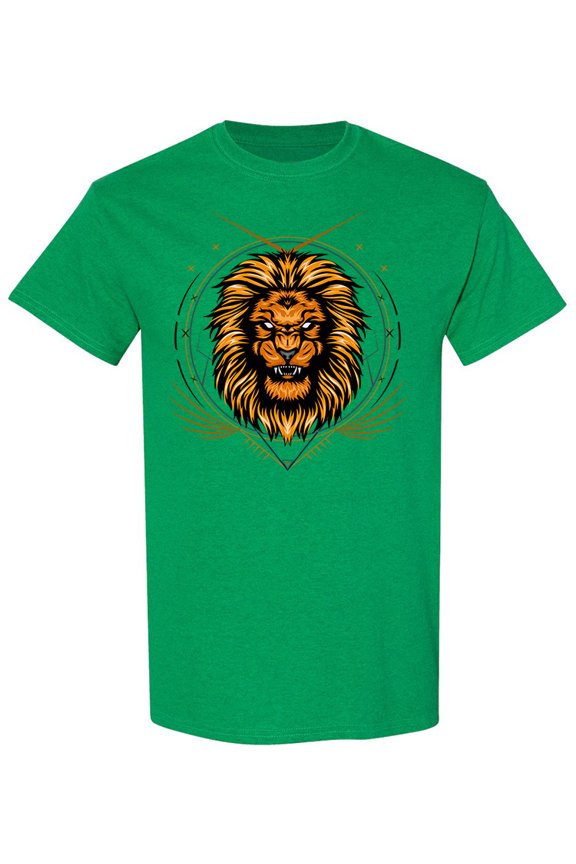 Lion Head With Sacred Design T-Shirt Men -Image by Shutterstock, Male Small