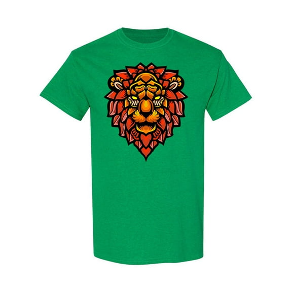 Lion Head Zentangle Art  T-Shirt Men -Image by Shutterstock, Male Medium