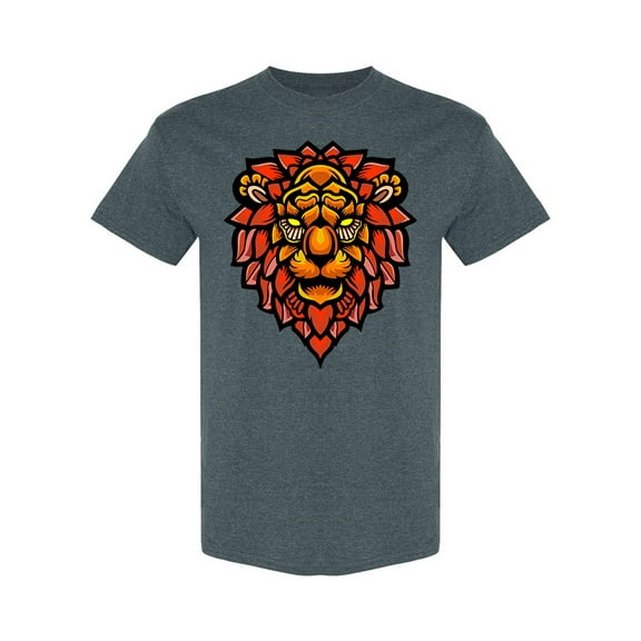 Lion Head Zentangle Art  T-Shirt Men -Image by Shutterstock, Male x-Large