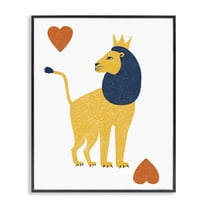 Lion & Hearts Card Black Framed Giclee Art, design by Svetlana Aleynikova