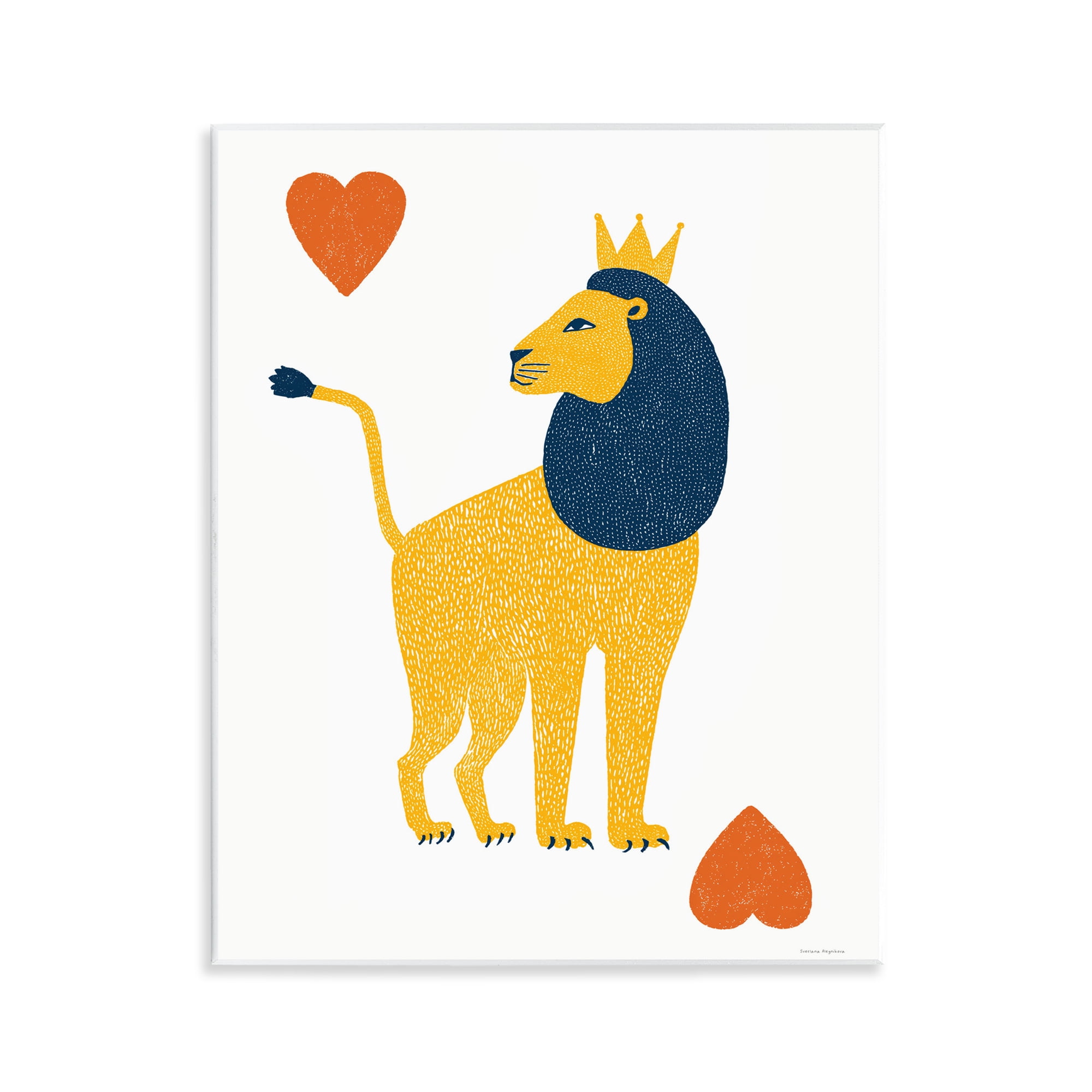 Lion & Hearts Card Wall Plaque Art, design by Svetlana Aleynikova