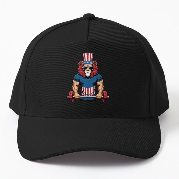 Lion Heavy Deadlifts Baseball Cap, Strength Workout Training Design, Classic Hat
