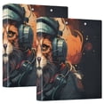 thumbnail image 1 of Lion Hoodie Earphones 3 Ring Binders 1.5 inch Hardcover File Folders with Interior Pockets A4 Size Organizer for School Office Hospital, 1 of 8