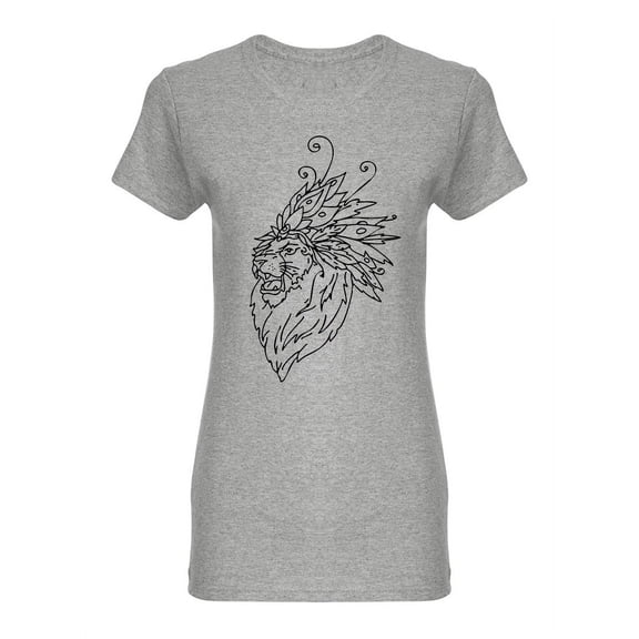 Lion In Feather Headdress  Shaped Tee Women's -Image by Shutterstock
