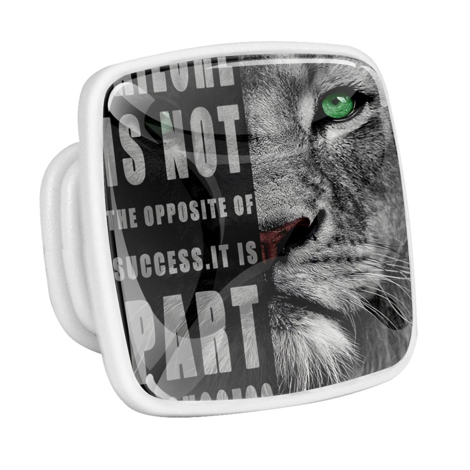 Lion Inspirational Quotes Animal Fluorescent Drawer Pulls with Screws