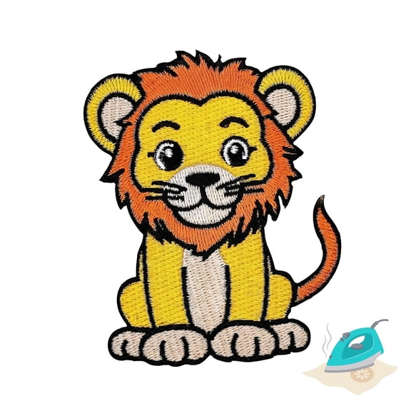 Lion Iron On Patch Embroidered Sew On Patches For Clothing, Jeans, Jackets, Backpacks, Hoodies Zoo Animal Applique Embroidery Patch For Tote Bags, Dresses