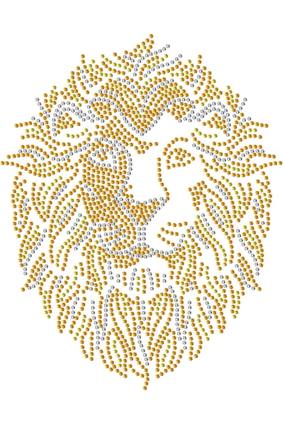 Lion Iron On Rhinestones Applique Decal Lion Iron On Transfers Animal Bling Clear Rhinestone Heat Transfer Decals for T Shirts Bags Pants DIY Transfer Decals for Clothing Hoodie Sweatshirt for DIY