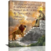 Lion of Judah Wall Art Jesus Pictures for Wall Christian Lion Inspirational Scriptures Canvas Prints Painting Religious Wall Decor Artwork Home Decoration for Bedroom Living Room Bathroom 12"x16"