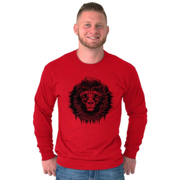 Lion Jungle Symbolic Spirit Animal Long Sleeve TShirt Men Women Brisco Brands L
